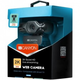CANYON 2k Ultra full HD 3.2Mega webcam with USB2.0 connector, built-in MIC, Manual focus, IC SN5262, Sensor Aptina 0330, viewing